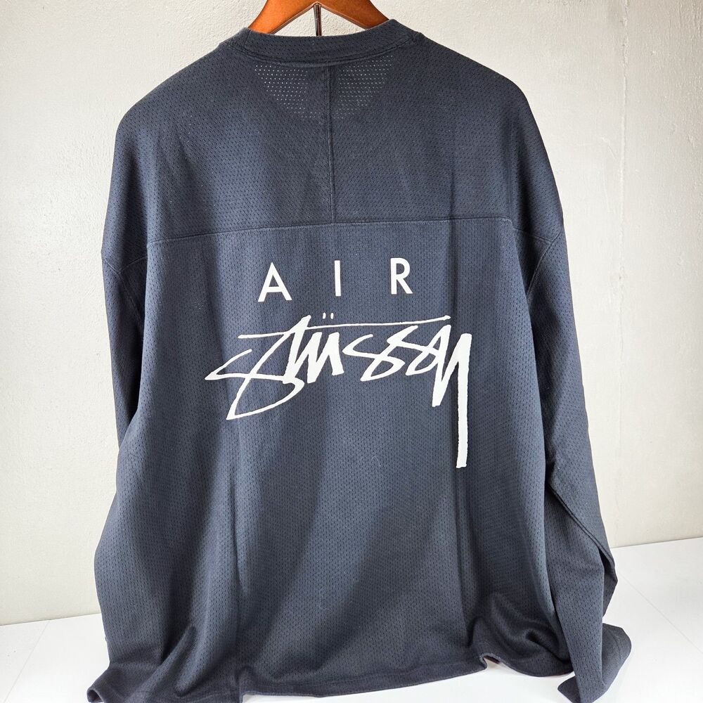 Nike x Stussy Air Dri-FIT Mesh Long Sleeve Jersey Black XL FJ9164-010 NWT